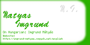 matyas imgrund business card