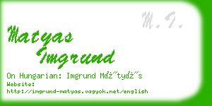 matyas imgrund business card